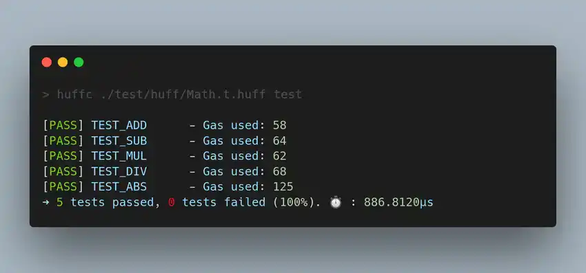 huff test output