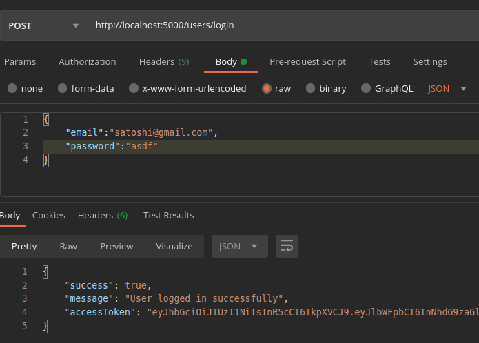 login jwt pman2
