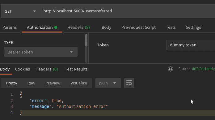 invalid token